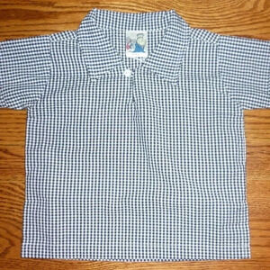 Boys Classic Gingham Seersucker w/ Keyhole Collar